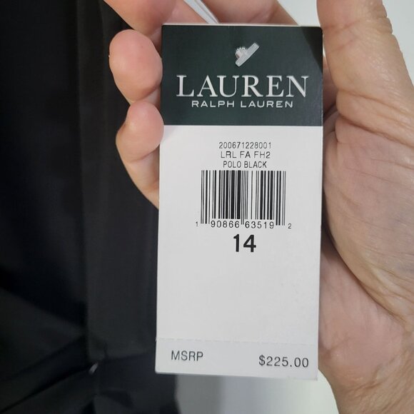LAUREN RALPH LAUREN Womens SZ 14 Black Faux-Wrap Jumpsuit NWT MSRP $225 - Picture 8 of 12